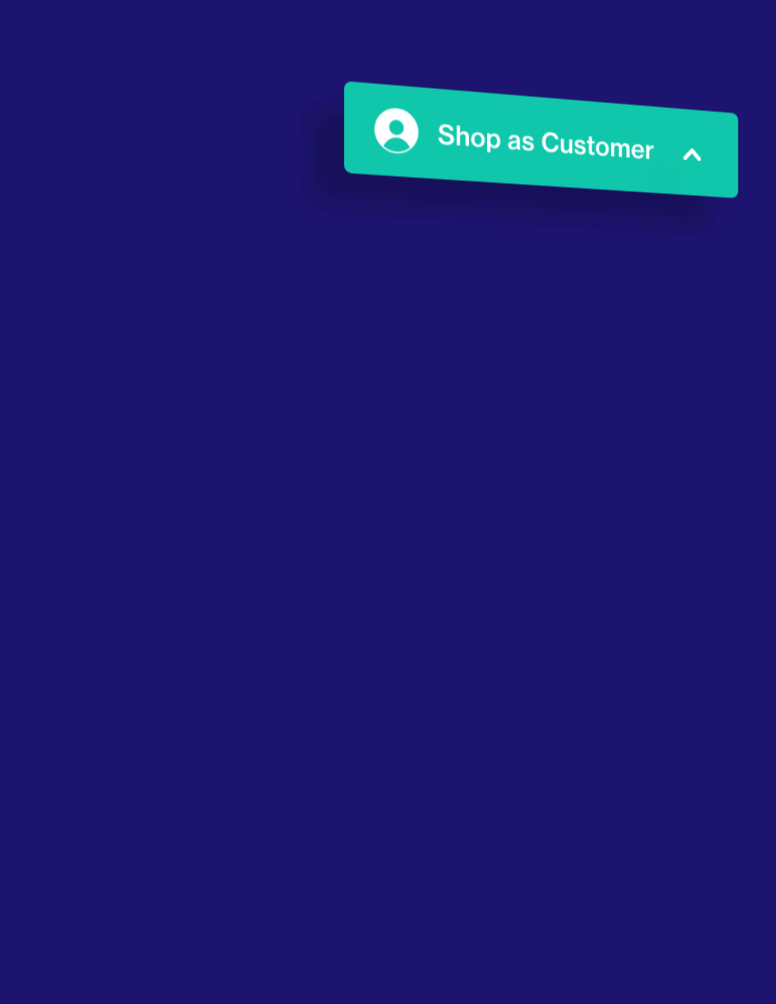 Animated gif showing the Shop as Customer dropdown and who you are shopping as.