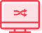 Icon of a monitor with two arrows intersecting at the middle.
