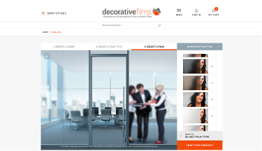 Decorative Films website screenshot. Sized for tablet.