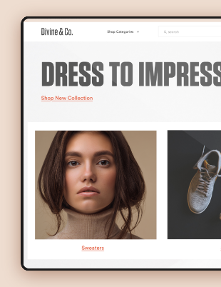 partial image of a fashion website's home page.