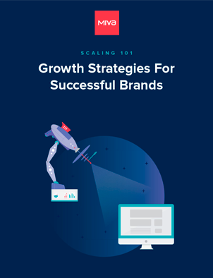 An illustrated laser casting a beam onto a computer, and the words Growth Strategies For Sucessful Brands.
