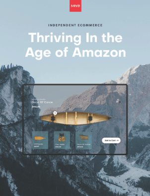 Image of mountains and a kayak product on top and the words Thriving In The Age Of Amazon.