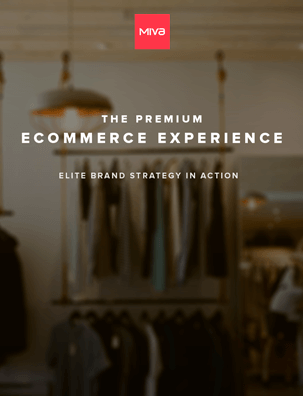 Blurred image of some clothing and the words The Premium Ecommerce Experience.