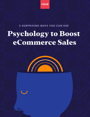 Illustration of a persons head with circular shapes inside and the text Psychology To Boost eCommerce Sales.